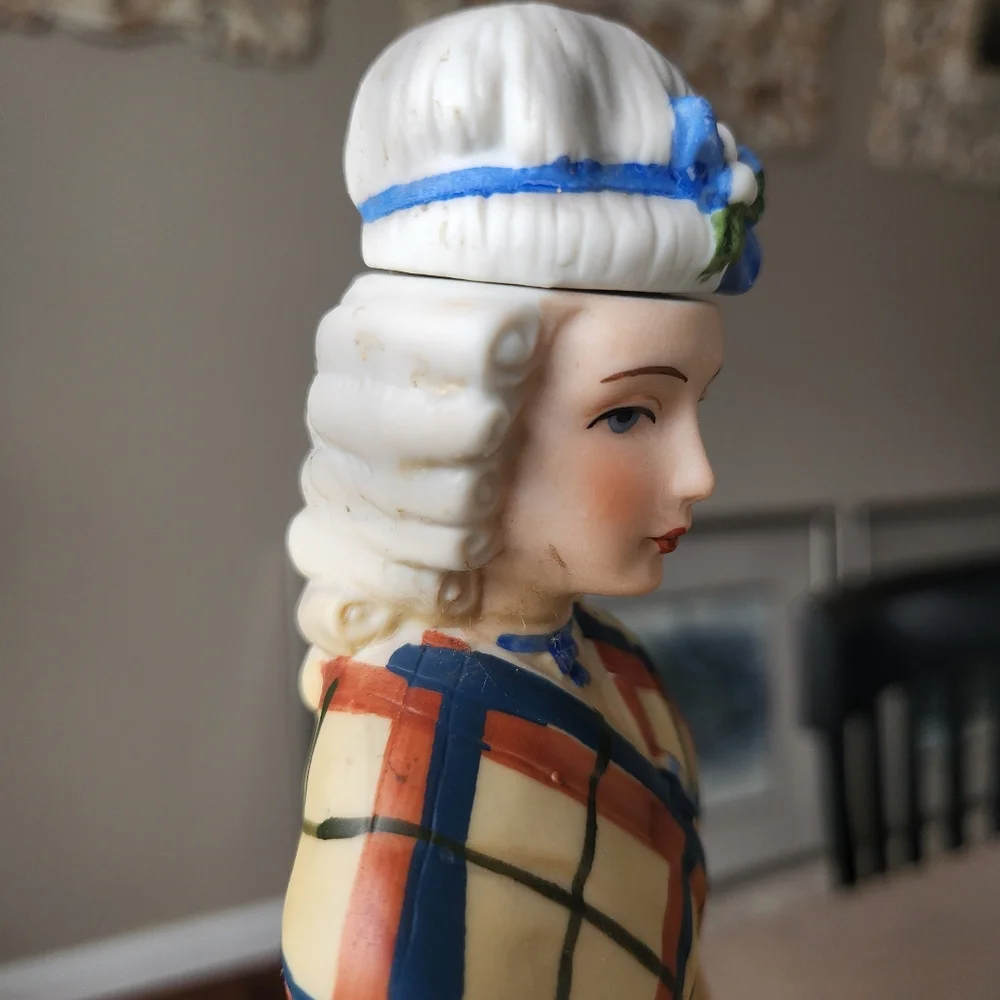 Grant's Scotch Whiskey Scottish Woman Figurine Decanter Bottle Empty Bar Decor